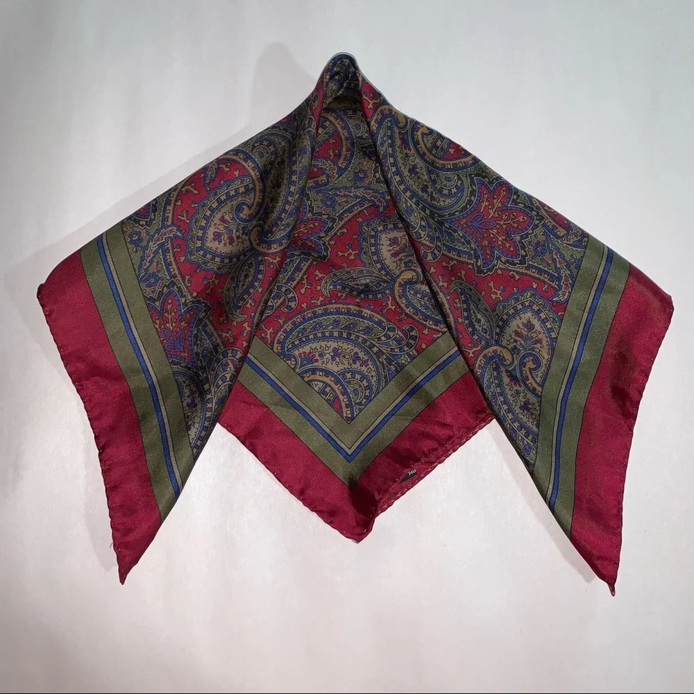 vintage CHRISTIAN DIOR MONSIEUR paisley SILK gavroche scarf